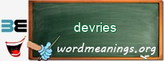 WordMeaning blackboard for devries